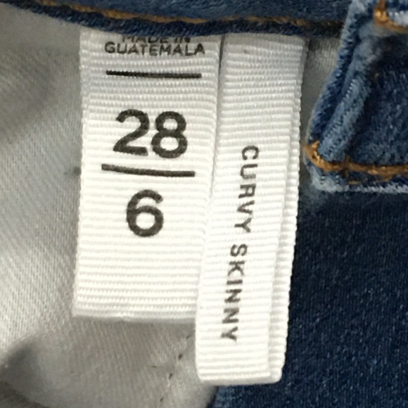 Loft Curvy Skinny Blue Distressed Hem Stretch Ankle Jeans - Women’s 6 - Picture 12 of 13